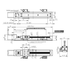 Mini Motorized Linear Slides Actuator FSK30J Linear Slide Rail 50-500mm with Nema 14 Stepper Motor