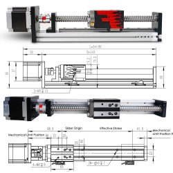 Motorized Linear Slides Actuator FSL40 Linear Slide Rail Linear Ball Screw Actuator 50-1000mm with Nema 23 Stepper Motor
