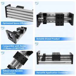 Motorized Linear Slides Actuator OSP001594 Double Guide Ball Screw Linear Actuator Kit with Motor & Driver