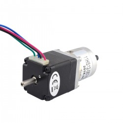 Nema 11 Dual Shaft Geared Stepper Motor 11HS12-0674D2-PG5 (Hollow Rear Shaft) with 5:1 Planetary Gearbox