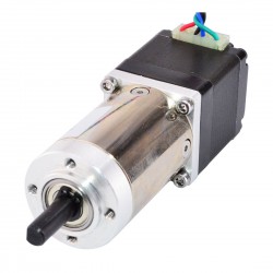 Nema 11 Geared Stepper Motor 11HS12-0674D1-PG100 0.67A with Rear Shaft, 100:1 Planetary Gearbox, 3Nm Max Permissible Torque