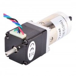 Nema 11 Geared Stepper Motor 11HS12-0674D1-PG100 0.67A with Rear Shaft, 100:1 Planetary Gearbox, 3Nm Max Permissible Torque