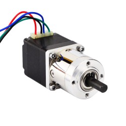 Nema 11 Geared Stepper Motor 11HS12-0674D1-PG5 0.67A with Rear Shaft, 5.18:1 Planetary Gearbox, 0.28Nm Output Holding Torque