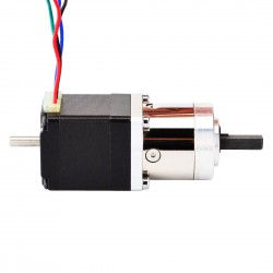 Nema 11 Geared Stepper Motor 11HS12-0674D1-PG5 0.67A with Rear Shaft, 5.18:1 Planetary Gearbox, 0.28Nm Output Holding Torque