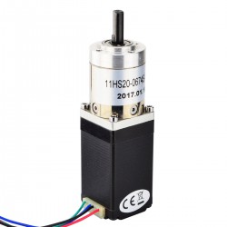 Nema 11 Geared Stepper Motor 11HS20-0674S-PG27 0.67A with 27:1 Planetary Gearbox 2.62Nm Output Holding Torque