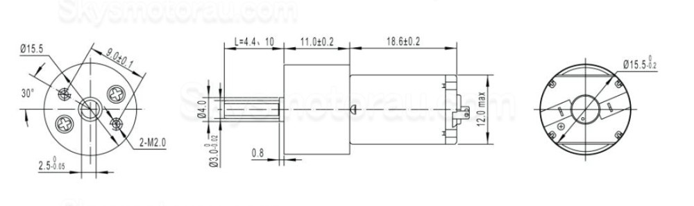 20Pcs &Phi;15.5mm 6V/12V Brushed PMDC Gearmotor GM16-030PA With Reduction Ratio 18~336 Spur Gearbox