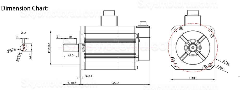 1.5KW AC Servo Motor Kit 130JASM515215K-17BCW-SC+JASD15002-20B 9.55Nm 6.2A 1500RPM with JASD15002-20B Servo Driver