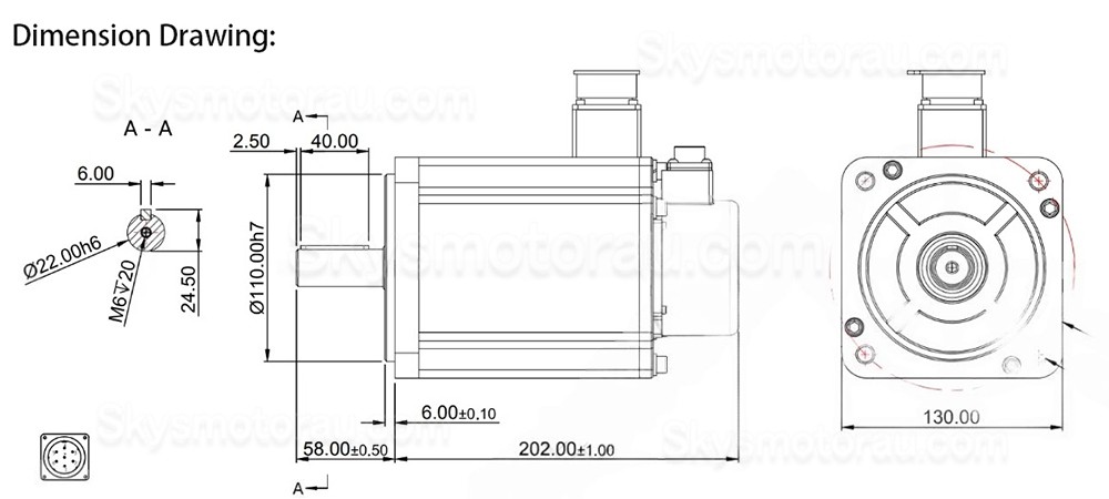 1.5KW AC Servo Motor Kit 130JASM515220K-17B-SC+JASD20002-20B 7.16N.m 7.2A 220V 2000RPM with Servo Driver + Brake