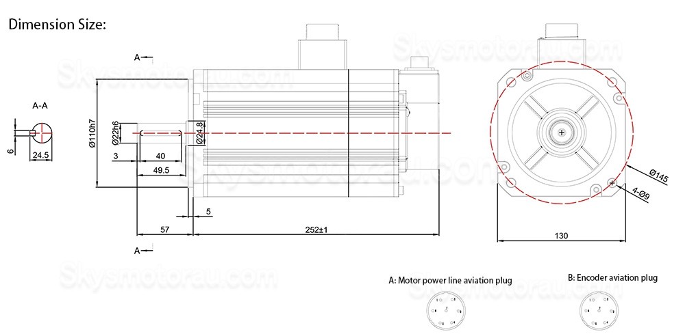 3.0KW AC Servo Motor Kit 130JASM530220K-17B-SC+JASD30002-20B 220V 14.32N.m 13.6A 2000RPM with JASD20002-20B Servo Driver