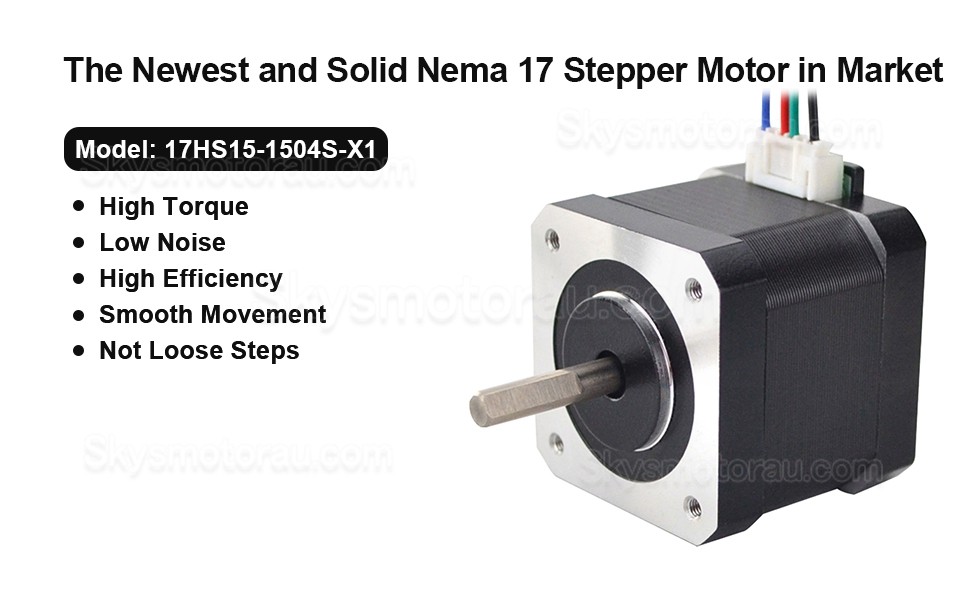 Nema 17 Bipolar Stepper Motor 17HS15-1504S-X1 45Ncm 12V 1.5A 42&times;42&times;39mm 4 Wires with 1m Cable and Connector