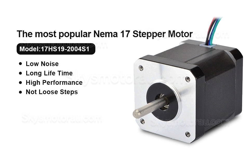 Nema 17 Bipolar Stepper Motor 17HS19-2004S1 59Ncm 2A 4 Wires with 1m Cable & Connector
