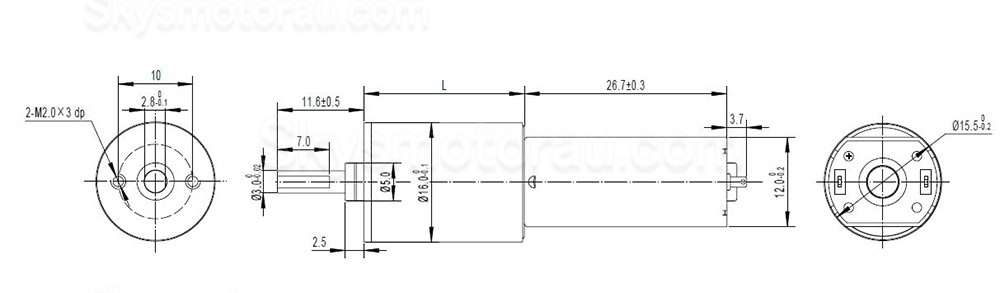 20Pcs &Phi;16mm 12V/24V Brushed DC Gearmotor GMP16-050SH with Ratio 4~1024 Planetary Gearbox