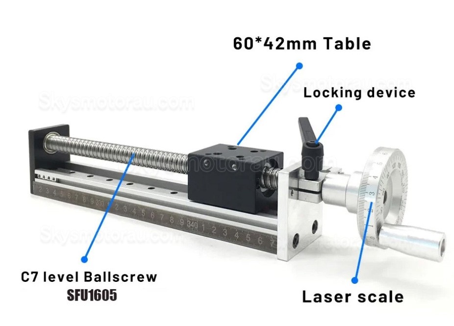 Manual Linear Slides Actuator DXG6042 Mini Manual Ballscrew Slide Table with Handwheel