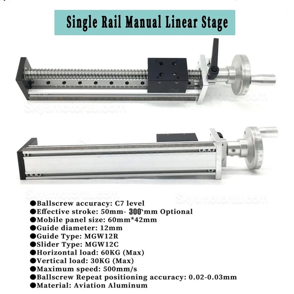 Manual Linear Slides Actuator DXG6042 Mini Manual Ballscrew Slide Table with Handwheel