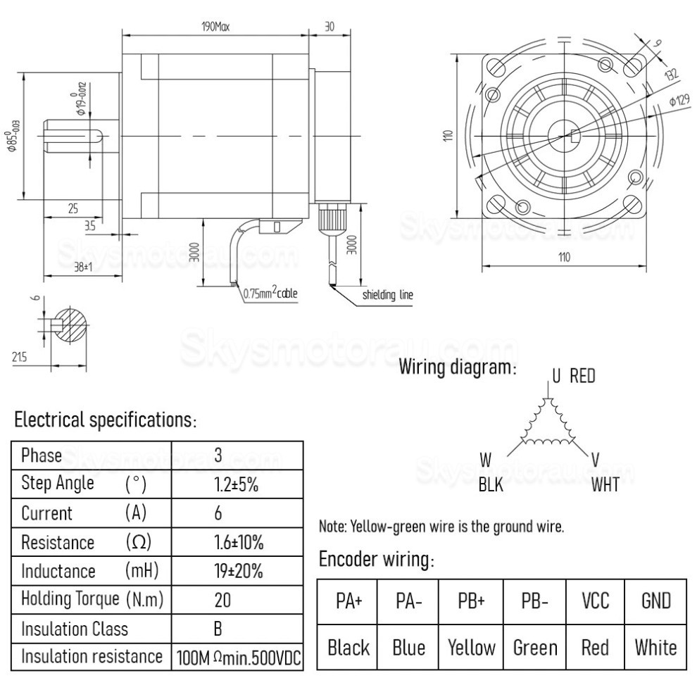 NEMA 42 Closed Loop Stepper Motor Kit with 12/16/20N.m Motor & 110J12135EC-1000 Driver