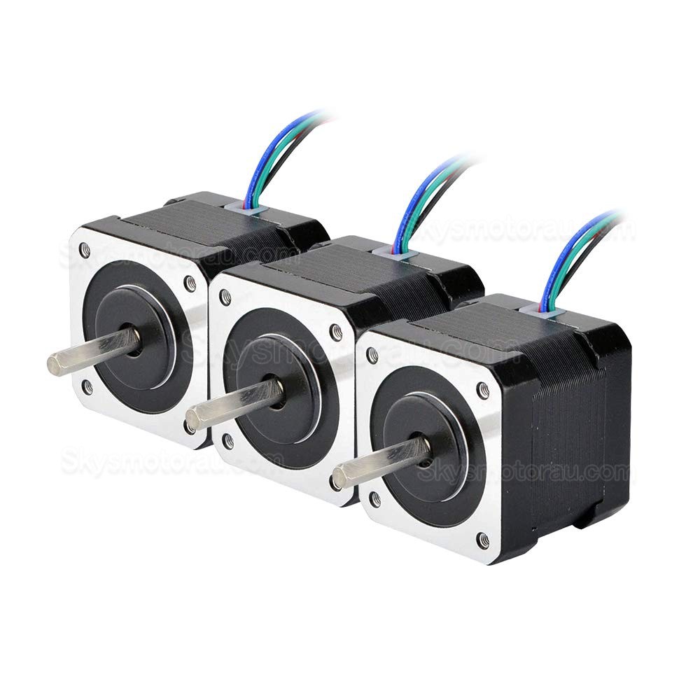 3 PCS Nema 17 Bipolar Stepper Motor 3-17HS16-2004S1 45Ncm 2A 4 Wires with 1m Cable & Connector