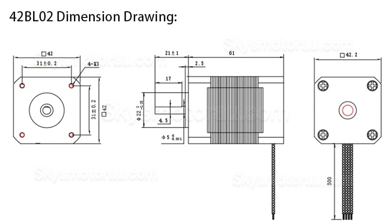 24VDC Brushless DC Motor OSP001474 3 Phase 8 Poles 6.3Ncm/12.5Ncm/18.8Ncm 4000RPM BLDC Motor