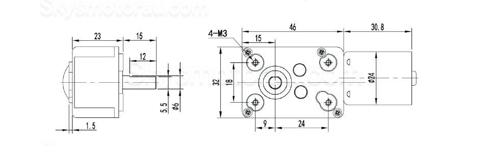 20Pcs 12V/24V Brushless DC Worm Gear Motor TWG3246-TEC2430 Shaft 6mm 2.7W With Worm Gearbox