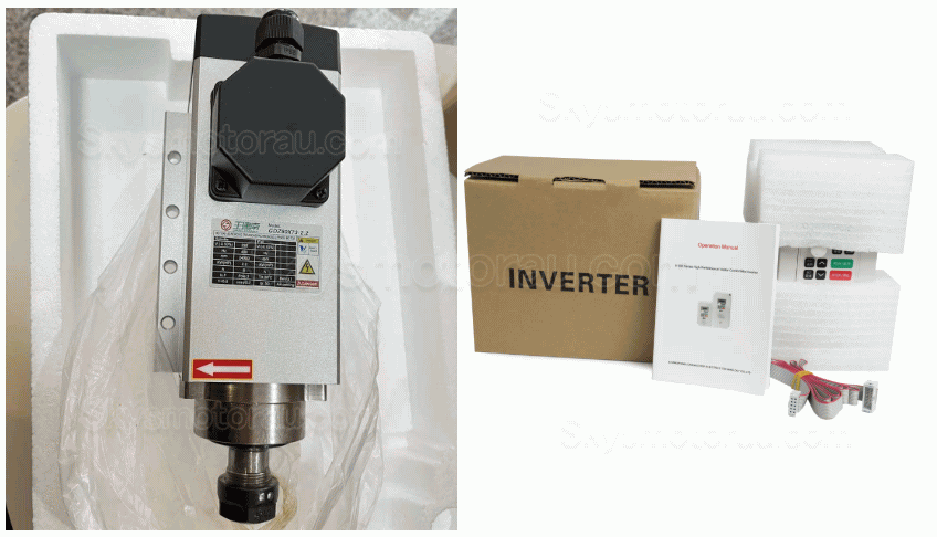 2.2kW 220V/380V VFD Spindle Kit GDZ80X73-2.2 + H100 ER20 Indc. Air Cooled Spindle Motor + VFD + 13Pcs ER20 Collet
