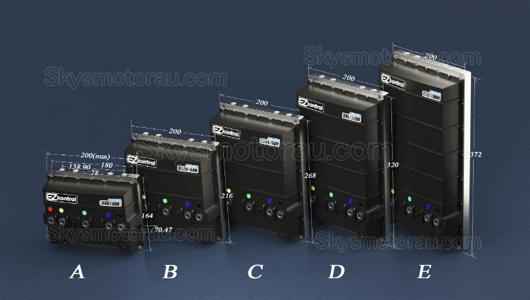 EZkontrol Series Permanent Magnet Synchronous Motor (PMSM) Controllers For 3KW BLDC Motor 48V/60V/72V 100A -500A