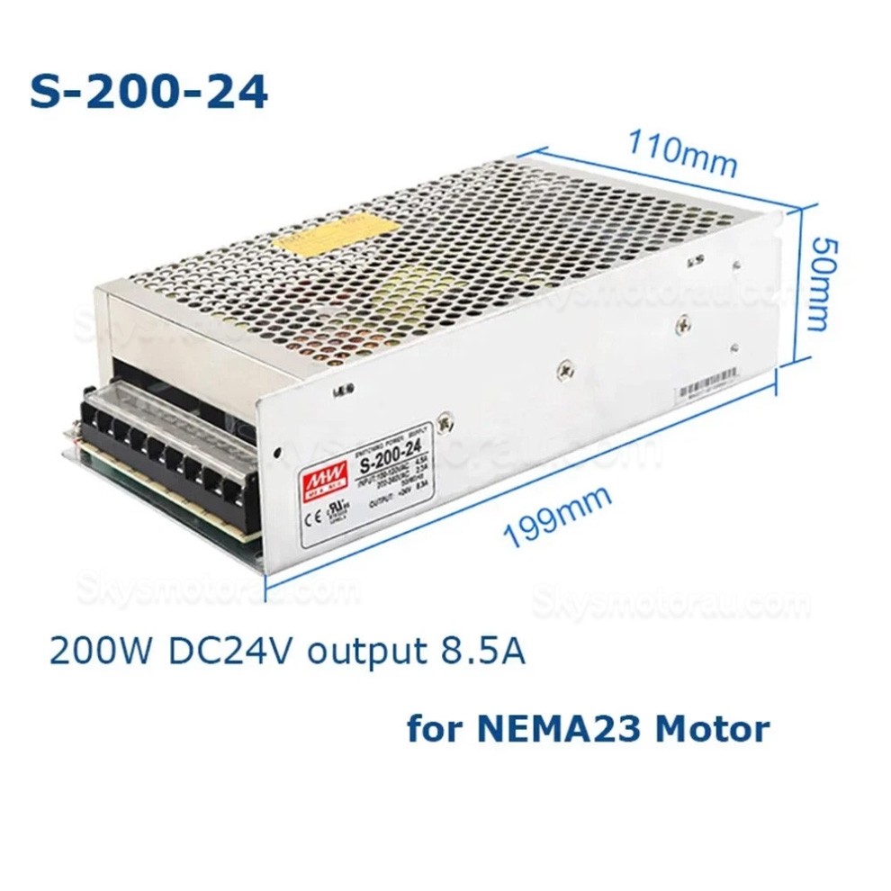 Ballscrew Motorized Linear Slides Actuator Kit 1.2Nm/2Nm/3Nm Stroke 100mm - 300mm with Nema 23 Motor, Driver & Power Supply