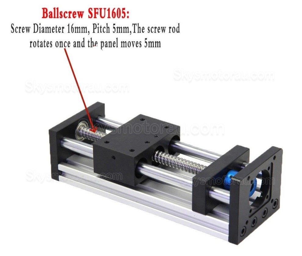 Ballscrew Motorized Linear Slides Actuator Kit 1.2Nm/2Nm/3Nm Stroke 100mm - 300mm with Nema 23 Motor, Driver & Power Supply