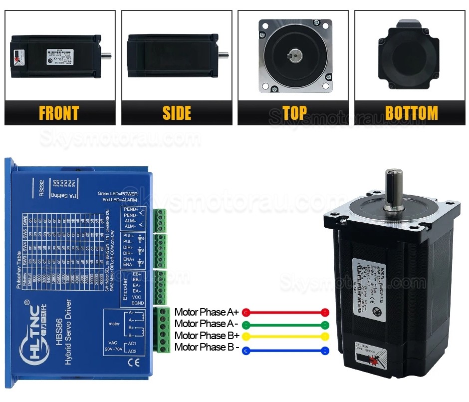 Nema 34 Closed Loop Stepper Motor Kit 86HB250-118B-HBS86 (No Brake) 8N.m with HBS86 Stepper Driver