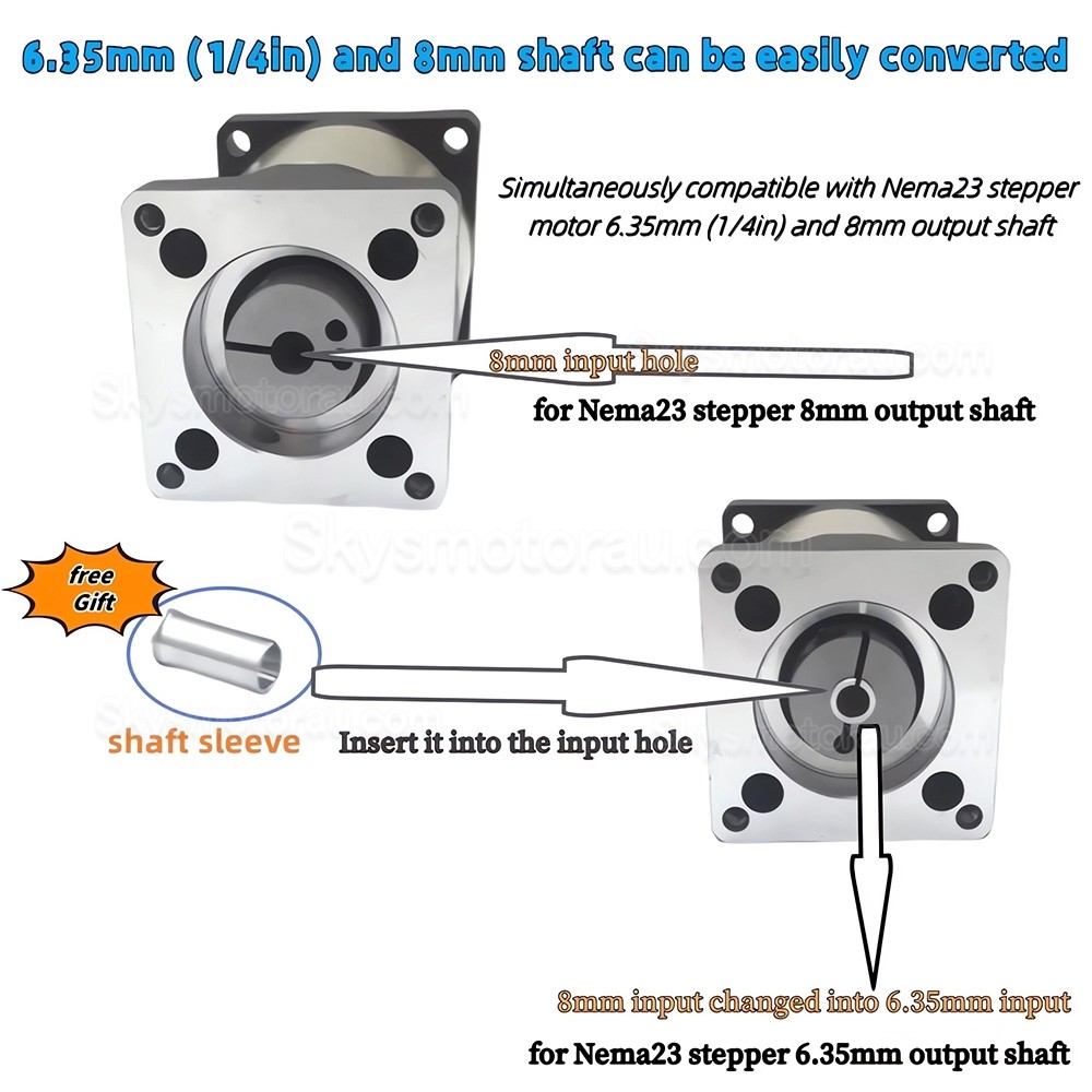 Nema 23 Geared Stepper Motor DLF+HBT5776C 3.5A with 4:1/5:1/10:1/20:1/25:1/40:1/50:1/100:1 Planetary Gearbox