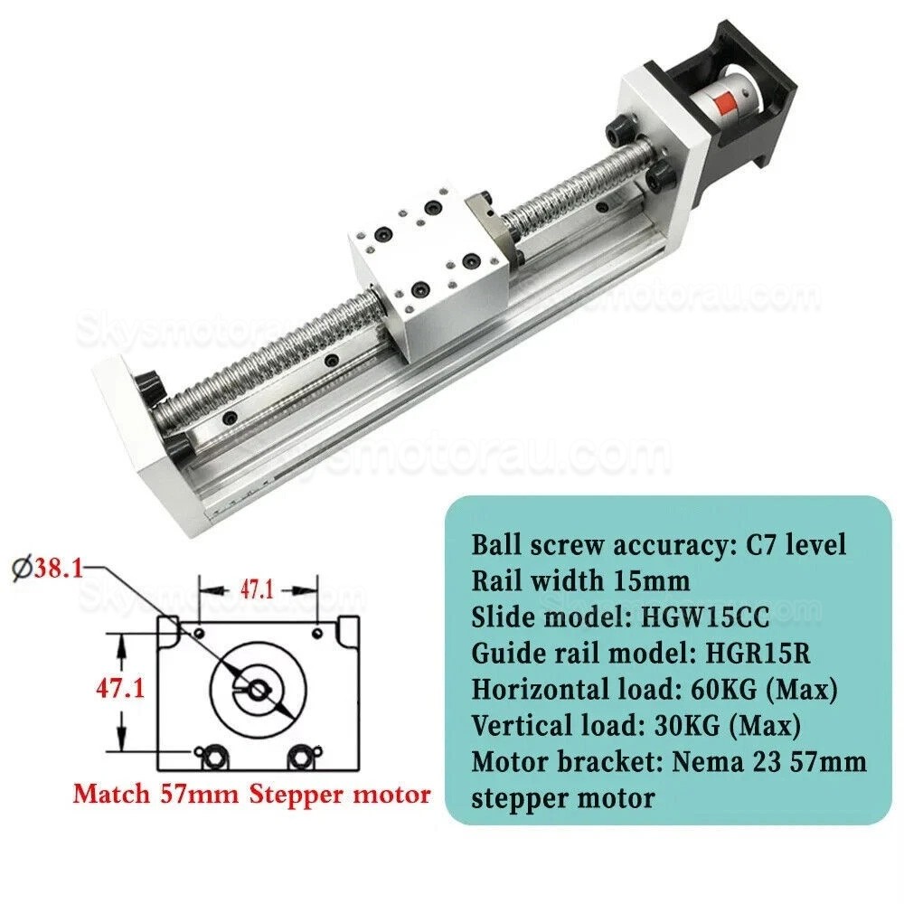 Linear Actuator Controller Kit DXG-YR60+SFU1605 with 1.2/2/3Nm Nema 23 Stepper Motor & Driver Kit