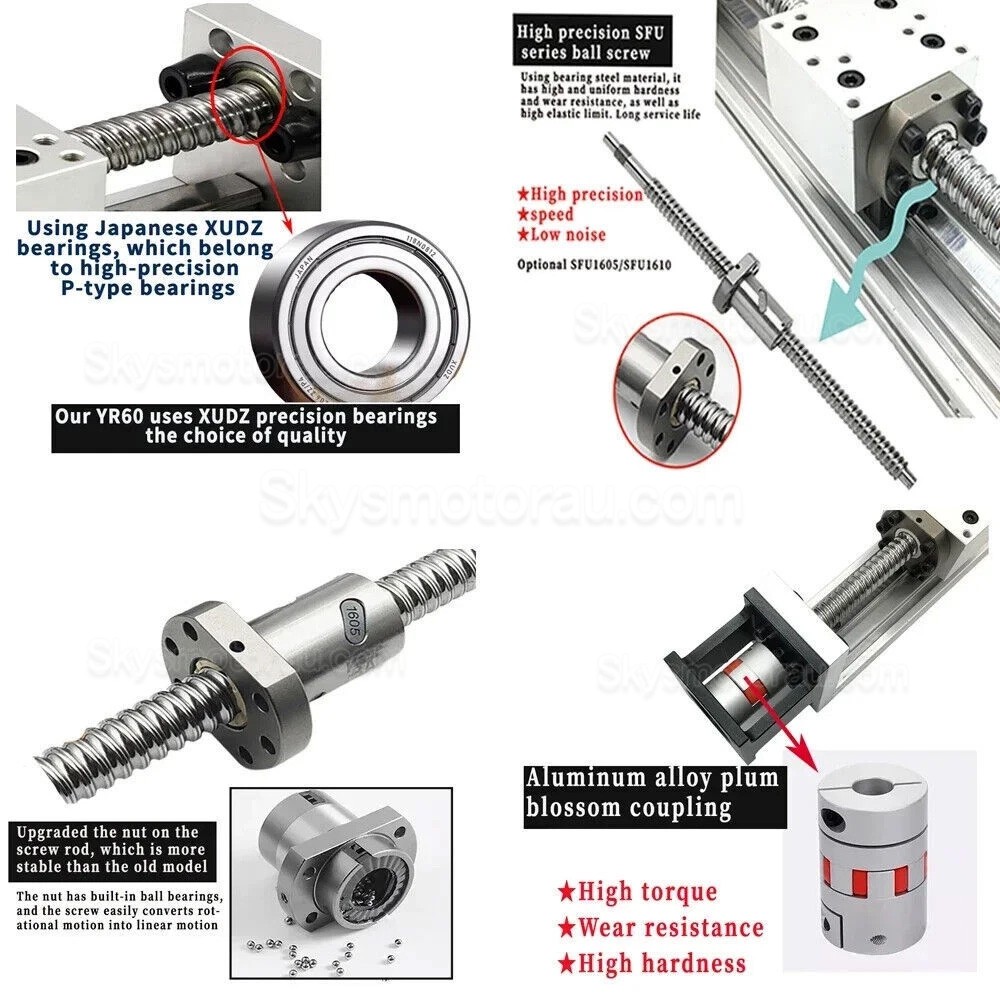 CNC Ballscrew Linear Slide DXG-YR60-2 CNC Linear Translation Stage Stroke 100mm-300mm