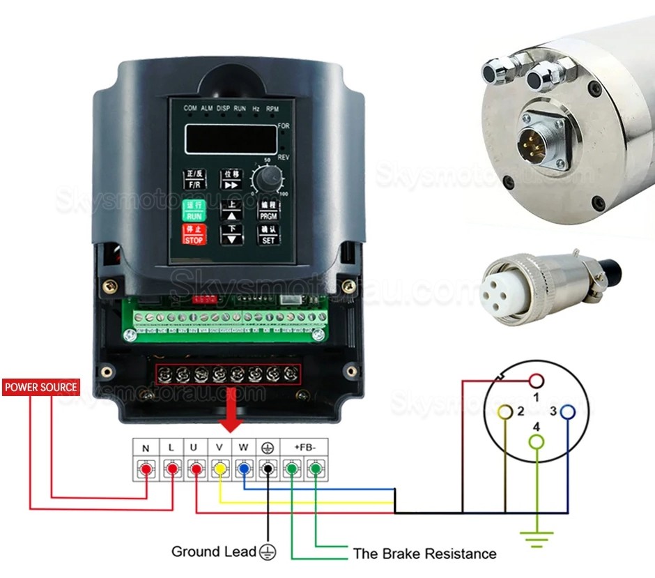 5.5KW Water Cooled Spindle Motor OSP001429 ER25 Collet 220V/380V 24000RPM