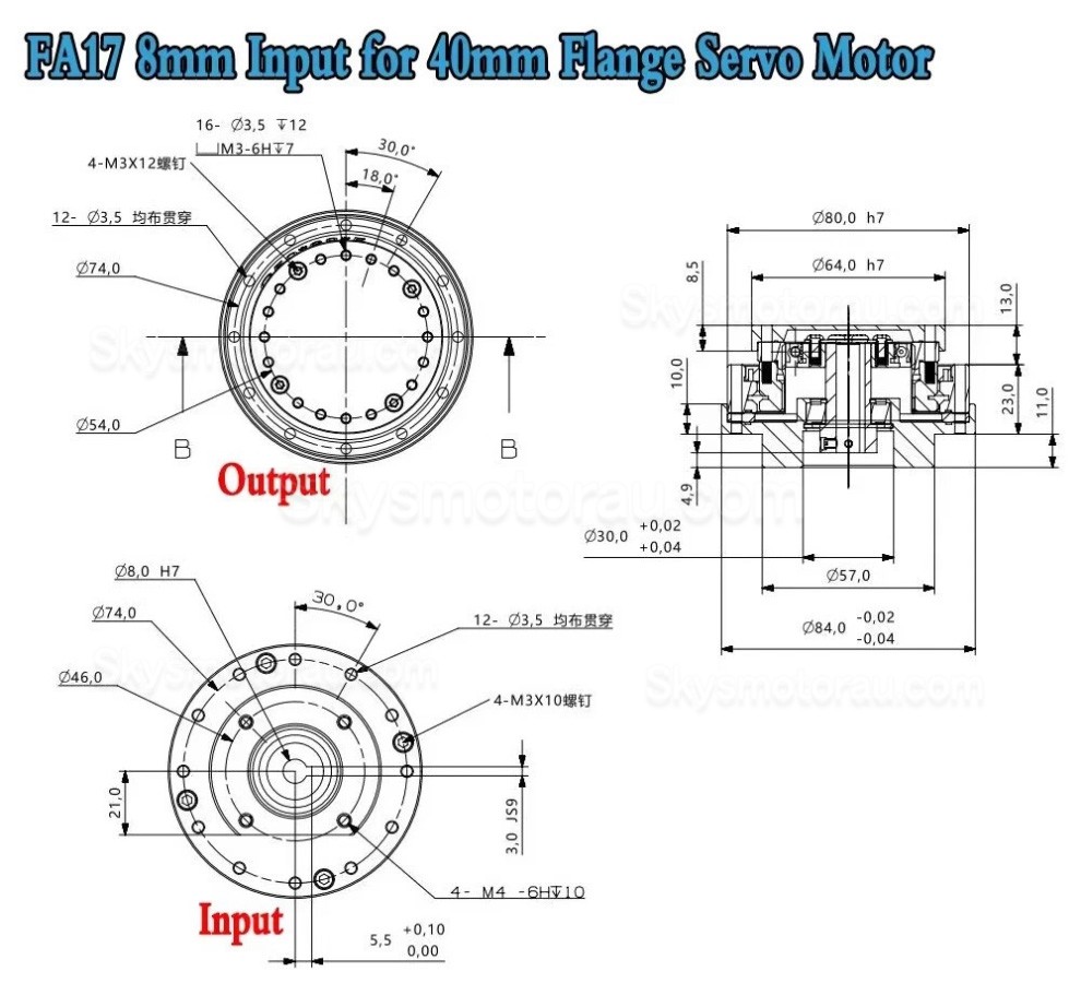 FA Series 30:1/50:1/80:1/100:1/120:1 Harmonic Gearbox for Servo Motor
