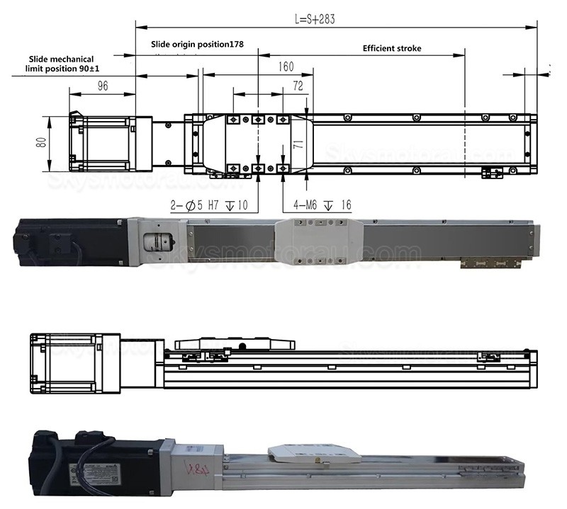 Double Rail Linear Actuator FCH90 Ball Screw Linear Slide Rail 50-1100mm with 750W Servo Motor