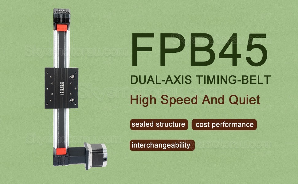 Belt Driven Linear Actuator Kit FPB45 Belt Drive Motorized Linear Stage Actuator with Nema 23 Stepper Motor