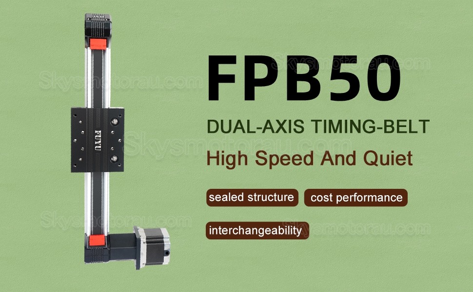 Belt Driven Linear Actuator Kit FPB50 Belt Drive Motorized Linear Slides Actuator Nema 23 Stepper Motor