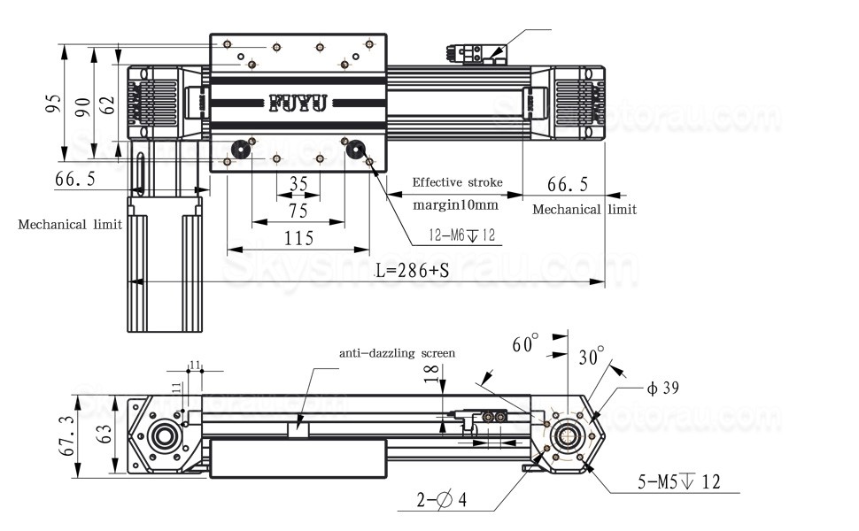 Belt Driven Linear Actuator Kit FPB60 Belt Drive Motorized Linear Slides Actuator with Nema 23 Stepper Motor