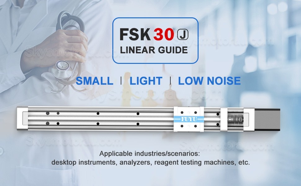 Mini Motorized Linear Slides Actuator FSK30J Linear Slide Rail 50-500mm with Nema 14 Stepper Motor