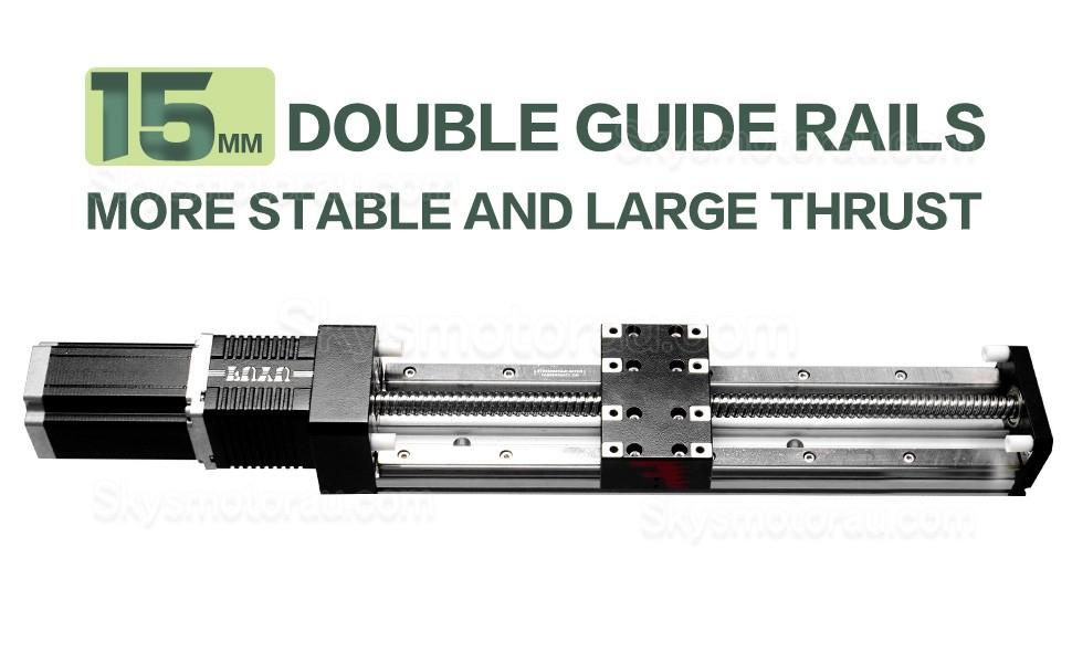 Double Guide Rails Ball Screw Linear Stage Module FSK80 Screw Driven Linear Actuator 100-1000mm with NEMA24 Stepper Motor