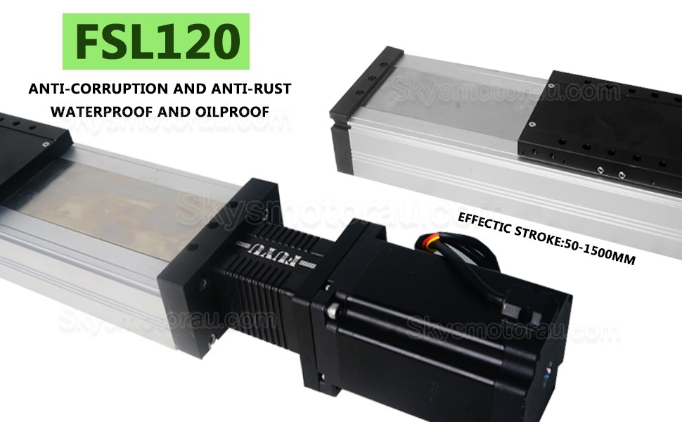 Motorized Linear Slides Actuator FSL120 50-1500mm Heavy Duty Linear Slide Rails with Nema34 Stepper Motor
