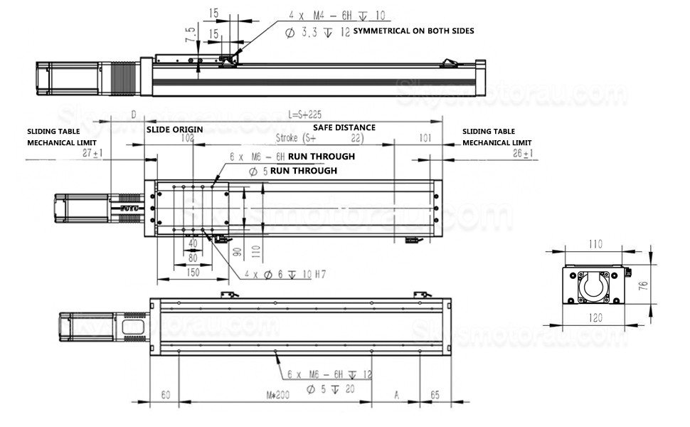 Motorized Linear Slides Actuator FSL120 50-1500mm Heavy Duty Linear Slide Rails with Nema34 Stepper Motor