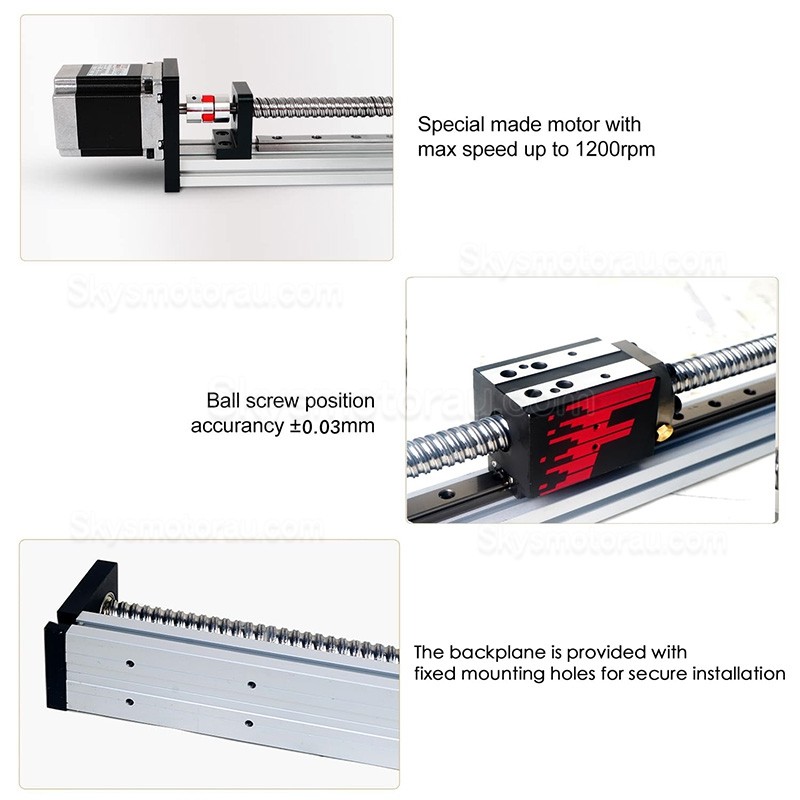 Motorized Linear Slides Actuator FSL40 Linear Slide Rail Linear Ball Screw Actuator 50-1000mm with Nema 23 Stepper Motor