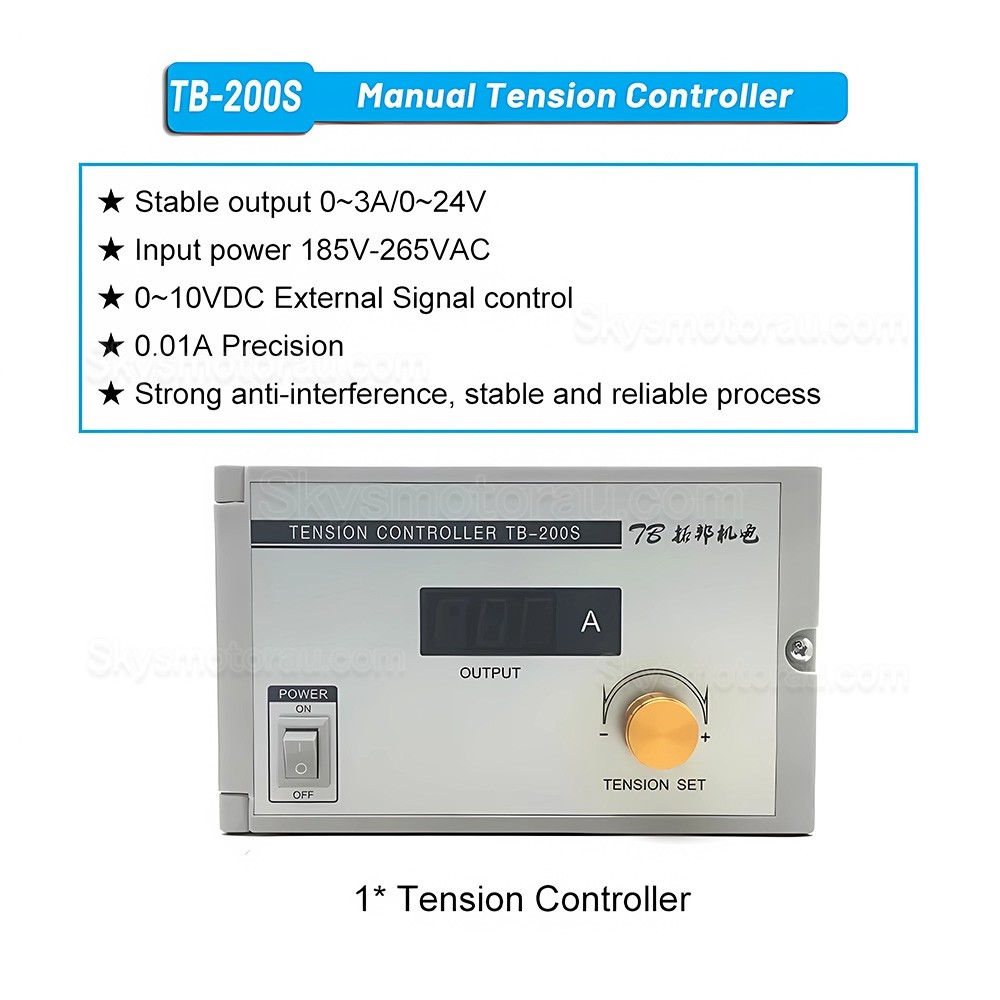 FK-D Series Single Shaft Magnetic Particle Brake Kit 6Nm-50Nm with Tension Controller TBS-200A