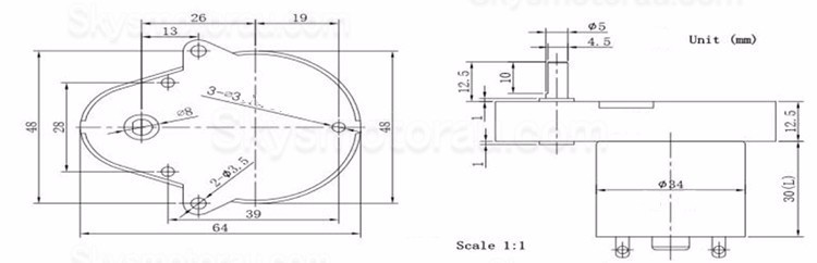 20Pcs 12V/24V Pear Shape DC Worm Gear Motor GM48-3530 Max.Rated Torque 5kg.cm 48*64mm