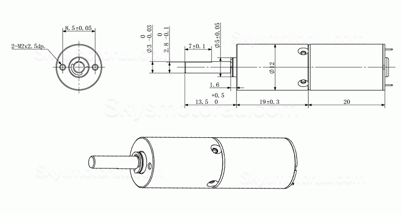 20Pcs Φ36mm 3.7V Coreless Brushless DC Planetary Gear MotorGMP12-TDC1220 0.25A 1.5W 12mm