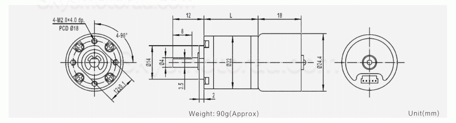 20Pcs &Phi;22mm 12V/24V BLDC Planetary Gear Motor GMP22-TEC2418 3.0kg.cm 1.54w With Planetary Gearbox
