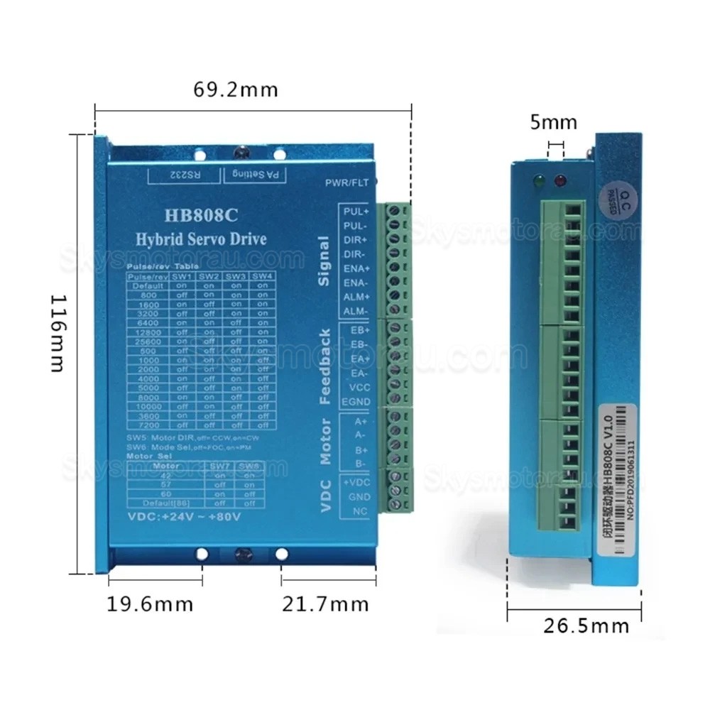 Nema 17/23/24 2 Phase Closed Loop Stepper Motor Driver HB808C AC18-80V