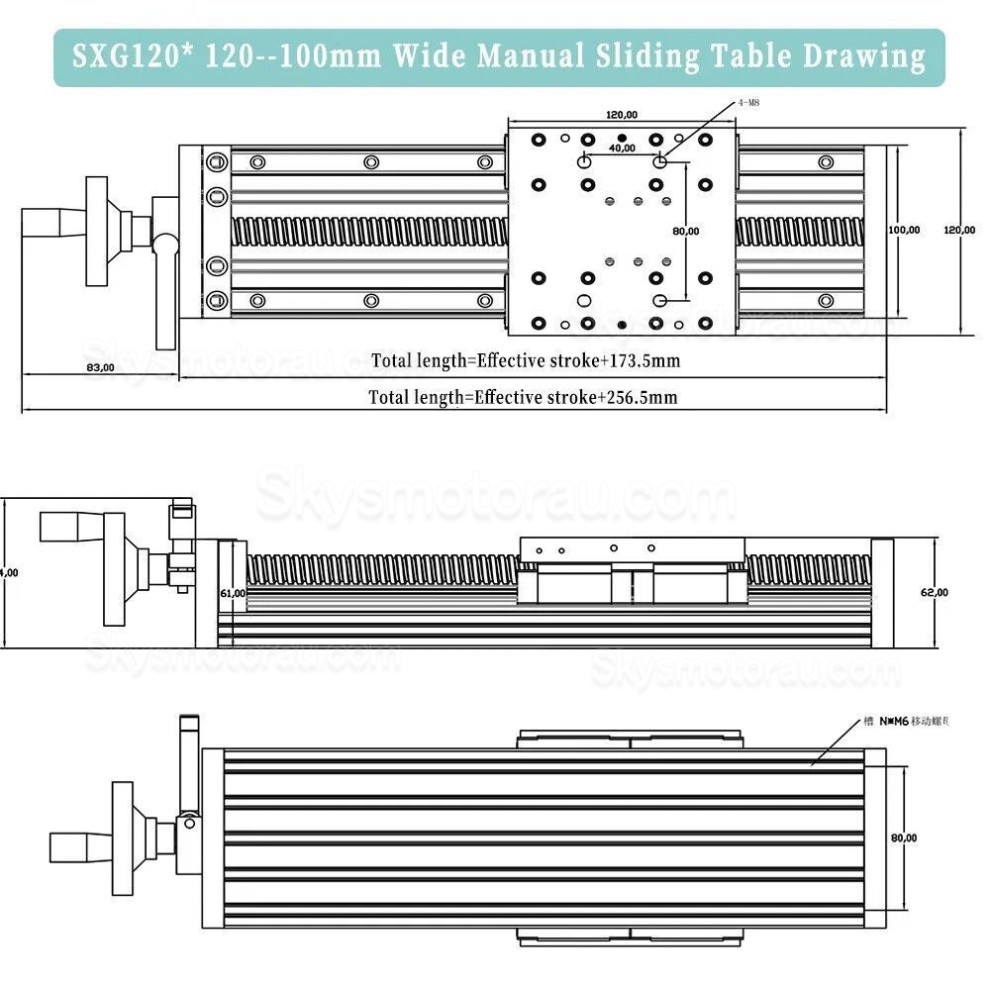 Heavy Duty Track Rollers And Guide Rails SXG120&times;120 Linear Table Slide 100mm-1000mm 70-100kg