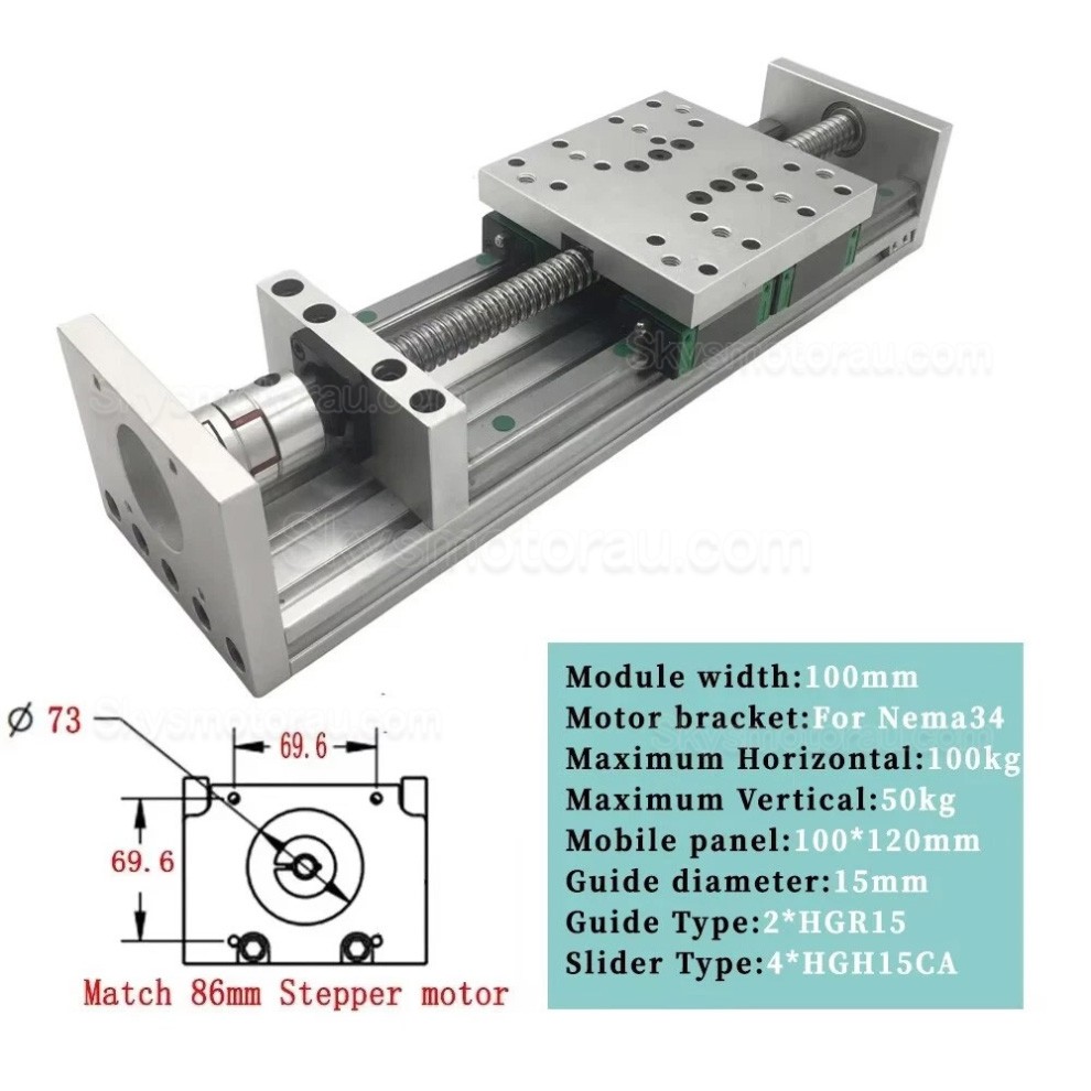 Heavy Duty Track Rollers And Guide Rails SXG120&times;120 Linear Table Slide 100mm-1000mm 70-100kg