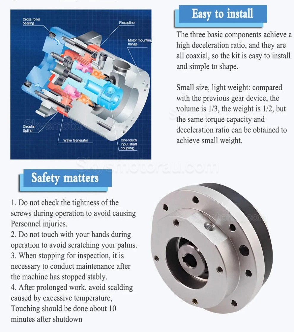 FA Series 30:1/50:1/80:1/100:1/120:1 Harmonic Gearbox for Servo Motor