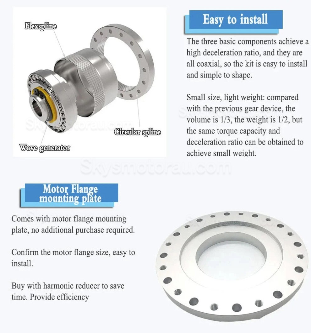 ZXF Series 30:1/50:1/80:1/100:1/120:1/160:1 Harmonic Gearbox for Stepper / Servo Motor